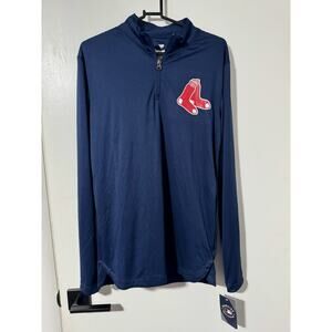 Boston Red Sox Fanatics Navy Blue 1/4 Zip Tough Minded Pullover Jacket
